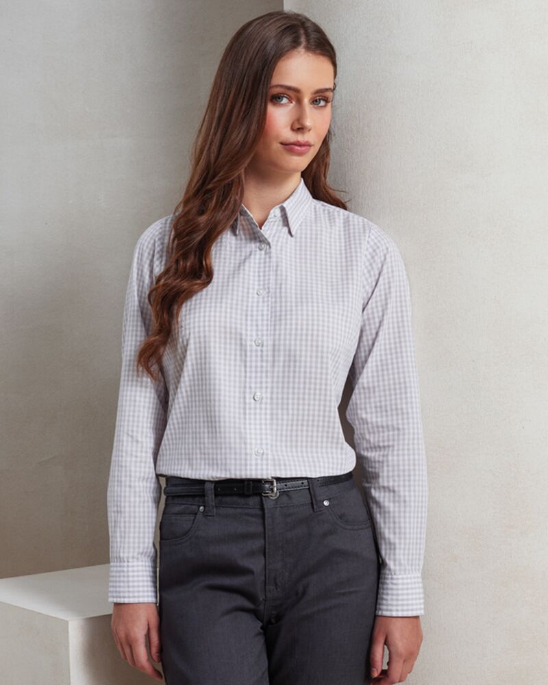 Premier Ladies Maxton Check Long Sleeve Shirt Thumbnail
