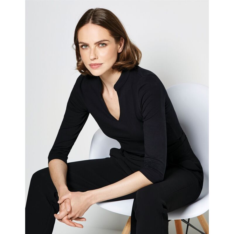 Womens Regular Fit Mandarin Collar Top Thumbnail