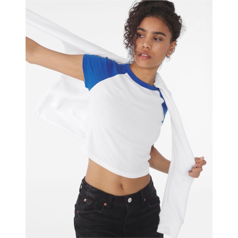 Women's Micro Rib Raglan Baby Tee Thumbnail