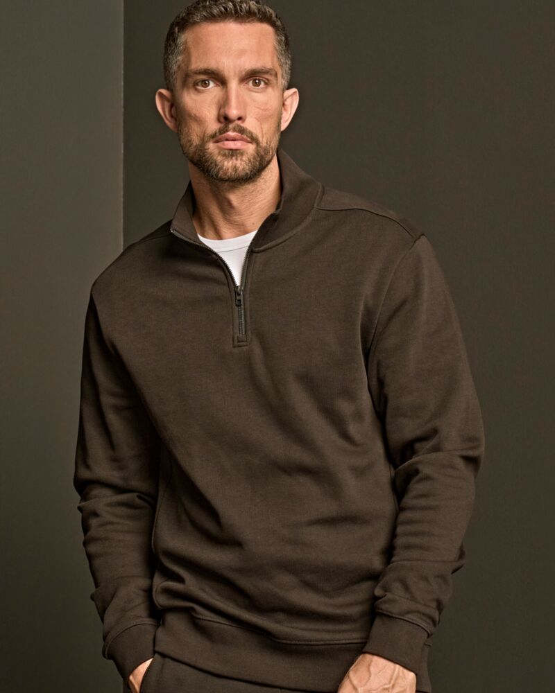 Ribbed Interlock Half Zip Thumbnail