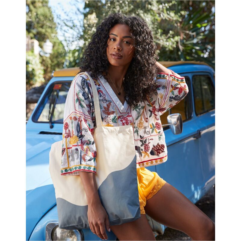 Wave Print Maxi Tote Thumbnail