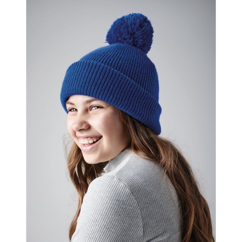 Junior Reflective Bobble Beanie Thumbnail