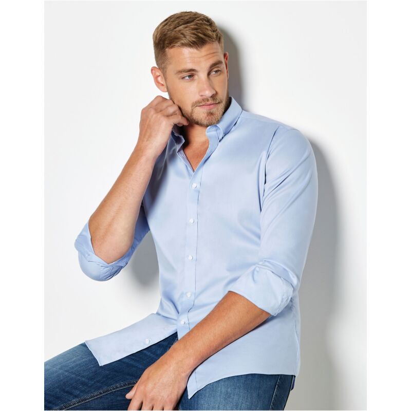Slim Fit Long Sleeve Stretch Oxford Shirt Thumbnail
