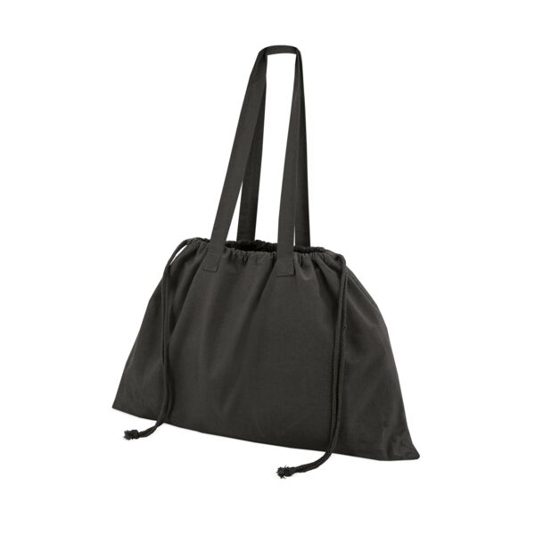 Borsa shopper maxi in cotone riciclato con chiusura a coulisse Thumbnail