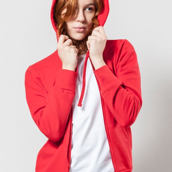  Felpa french terry donna cappuccio zip lunga Made in Italy Thumbnail