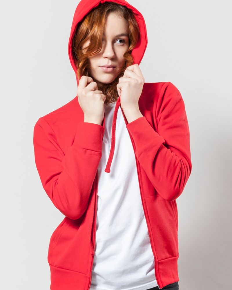  Felpa french terry donna cappuccio zip lunga Made in Italy Thumbnail