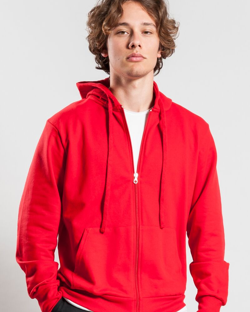 Felpa French Terry con cappuccio e zip Made in Italy Thumbnail