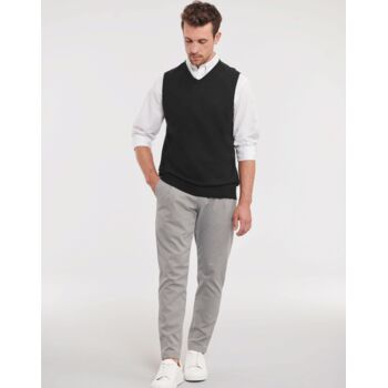 V-Neck Sleevless Knitted Pullover Thumbnail