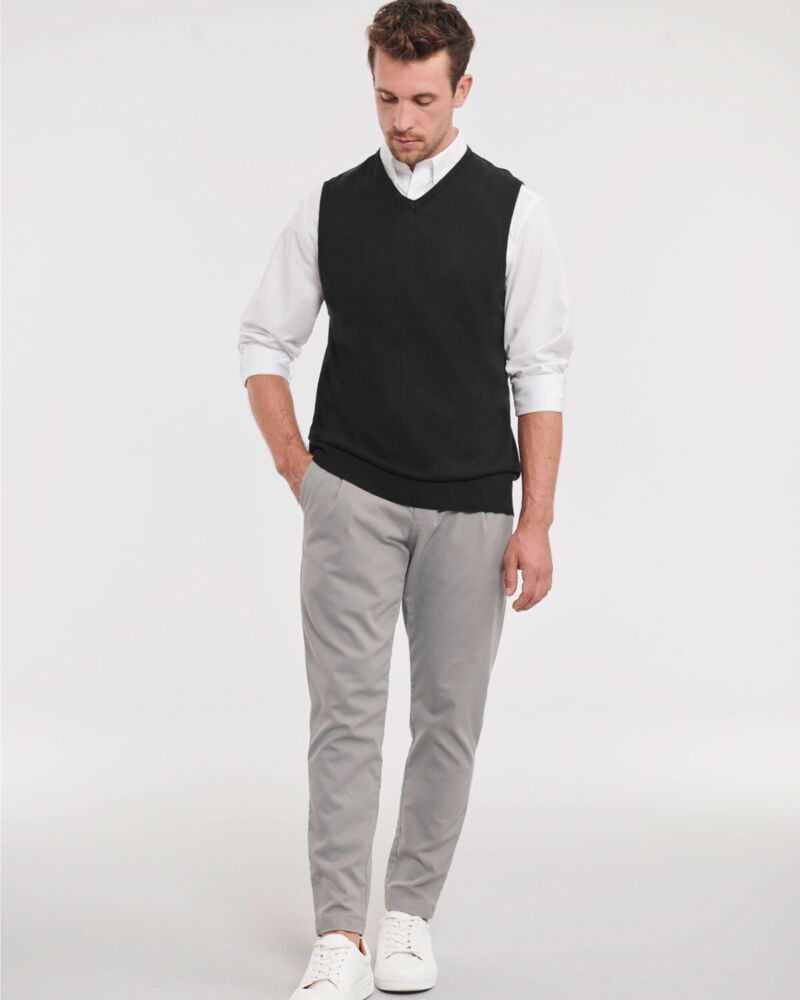 V-Neck Sleevless Knitted Pullover Thumbnail