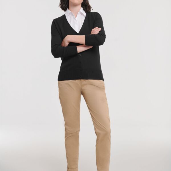 Ladies' V-neck Knitted Cardigan Thumbnail