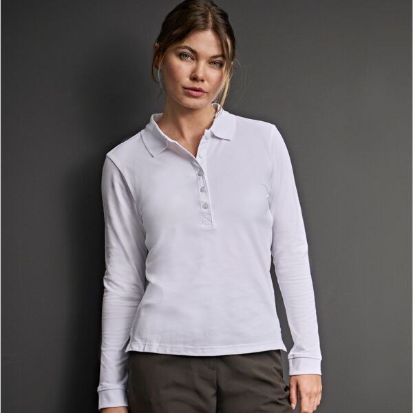 Ladies Luxury Stretch L/S Polo Thumbnail
