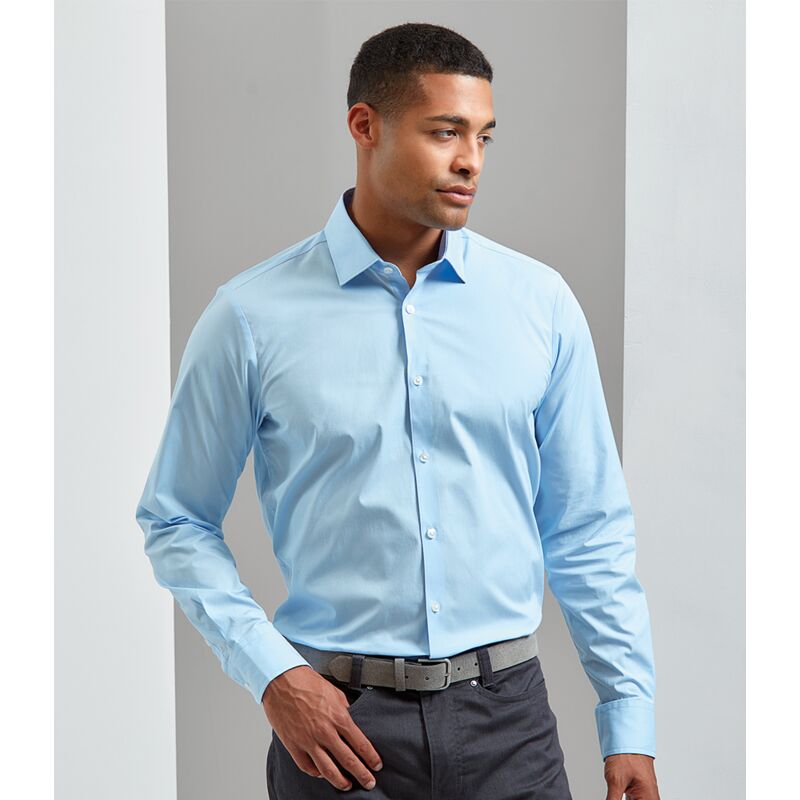 Long Sleeve Stretch Fit Poplin Shirt Thumbnail